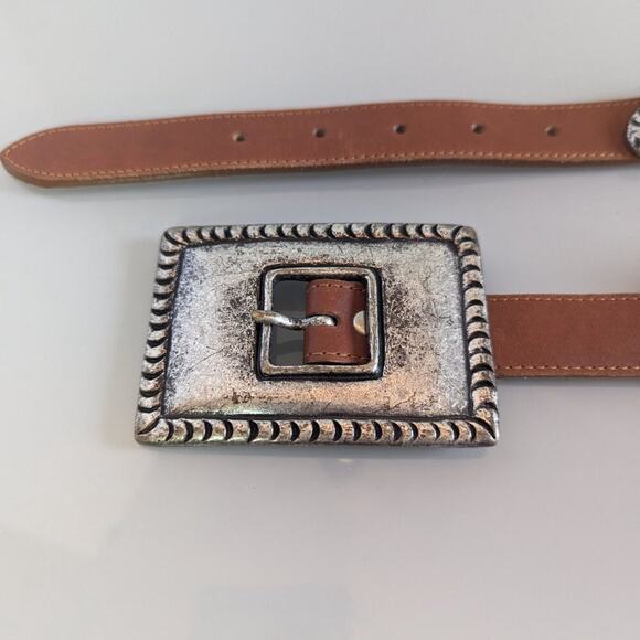 Guess Vintage 90\'s Brown Leather Belt Metal Cactus Snake Chili Pepper Accents main image 6